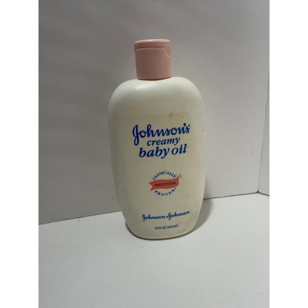 Vintage 1996 Johnsons Creamy Baby Oil 15oz Discontinued Formula Collectible Prop